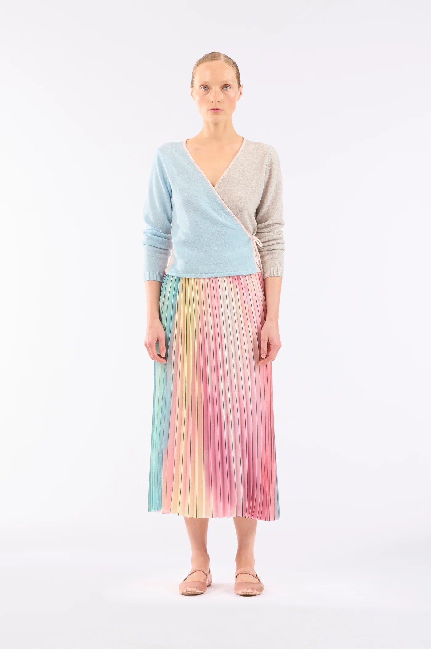 PLEATED SKIRT - SCATTERED CLOUDS