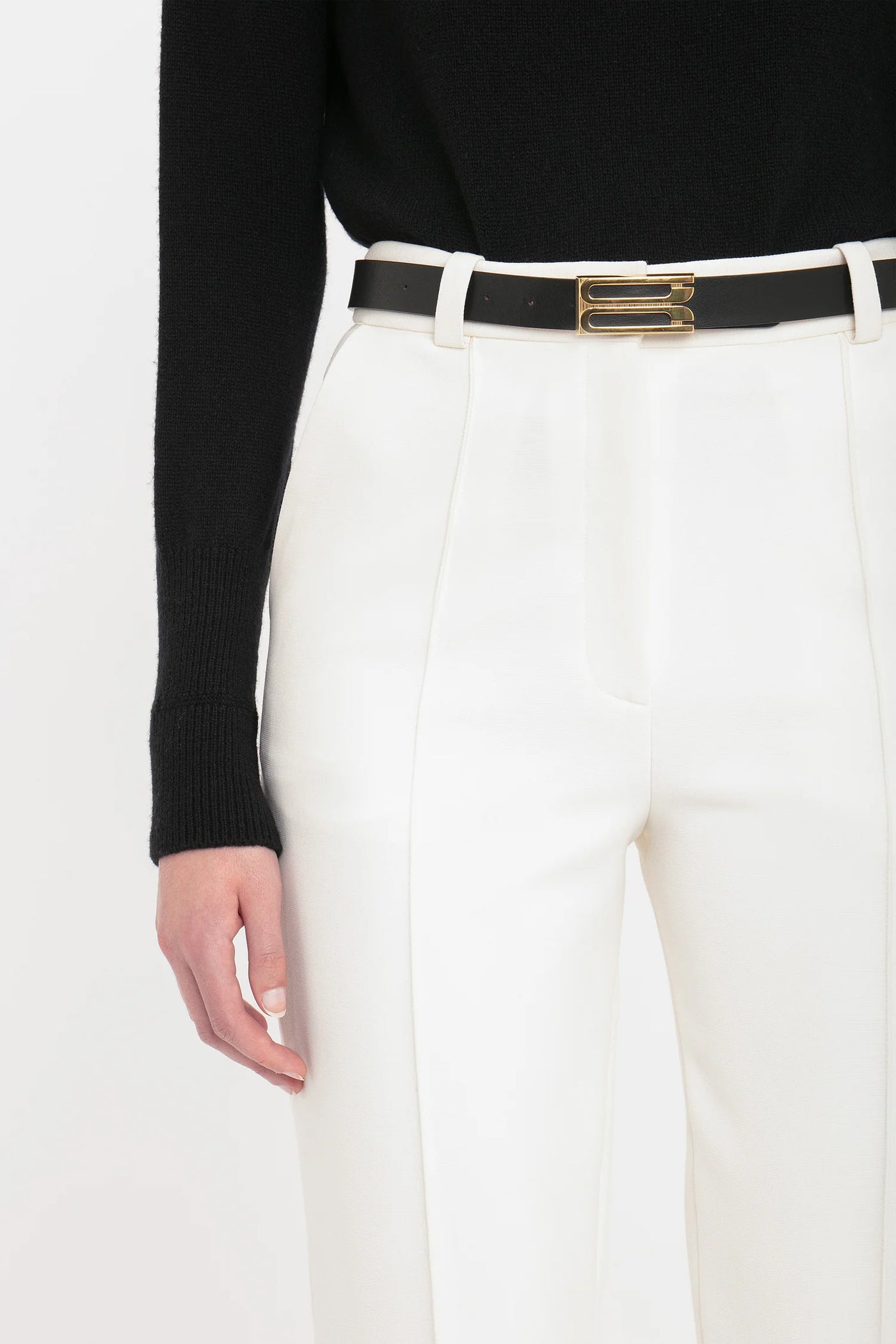 Cropped Kick Trouser - Ivory