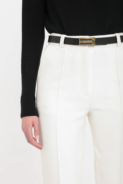 Cropped Kick Trouser - Ivory