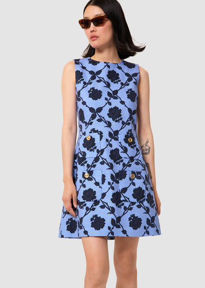 Russell Jacquard Dress - Blue