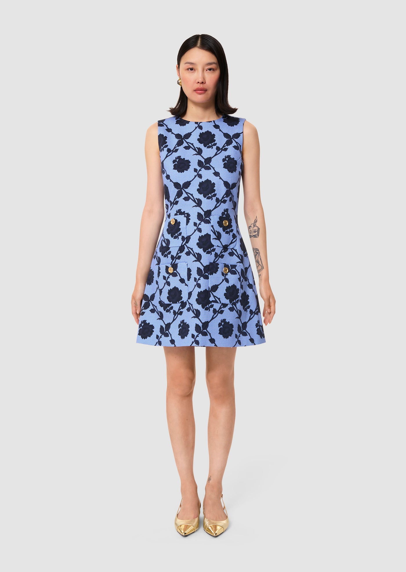 Russell Jacquard Dress - Blue