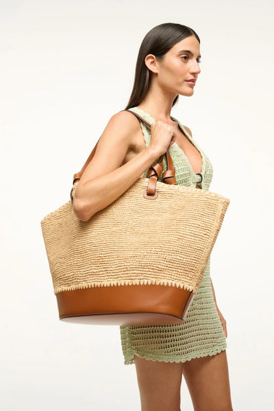 SQUILLO RAFFIA TOTE - NATURAL TAN