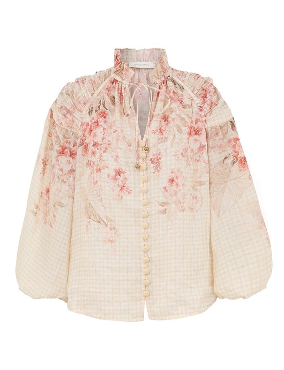 Illuminate Billow Blouse - Coral Floral