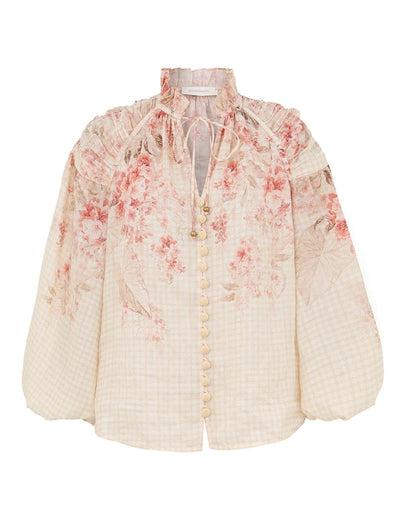 Illuminate Billow Blouse - Coral Floral