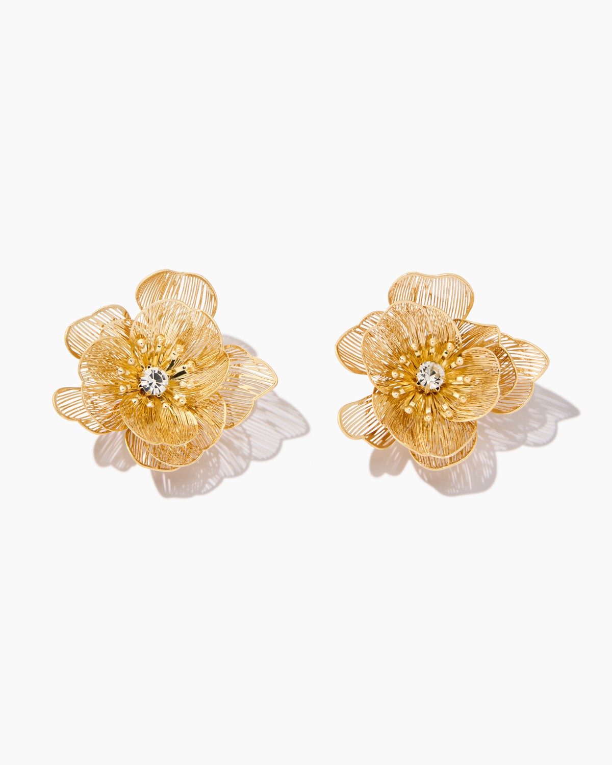 Metal Flower Stud Earrings