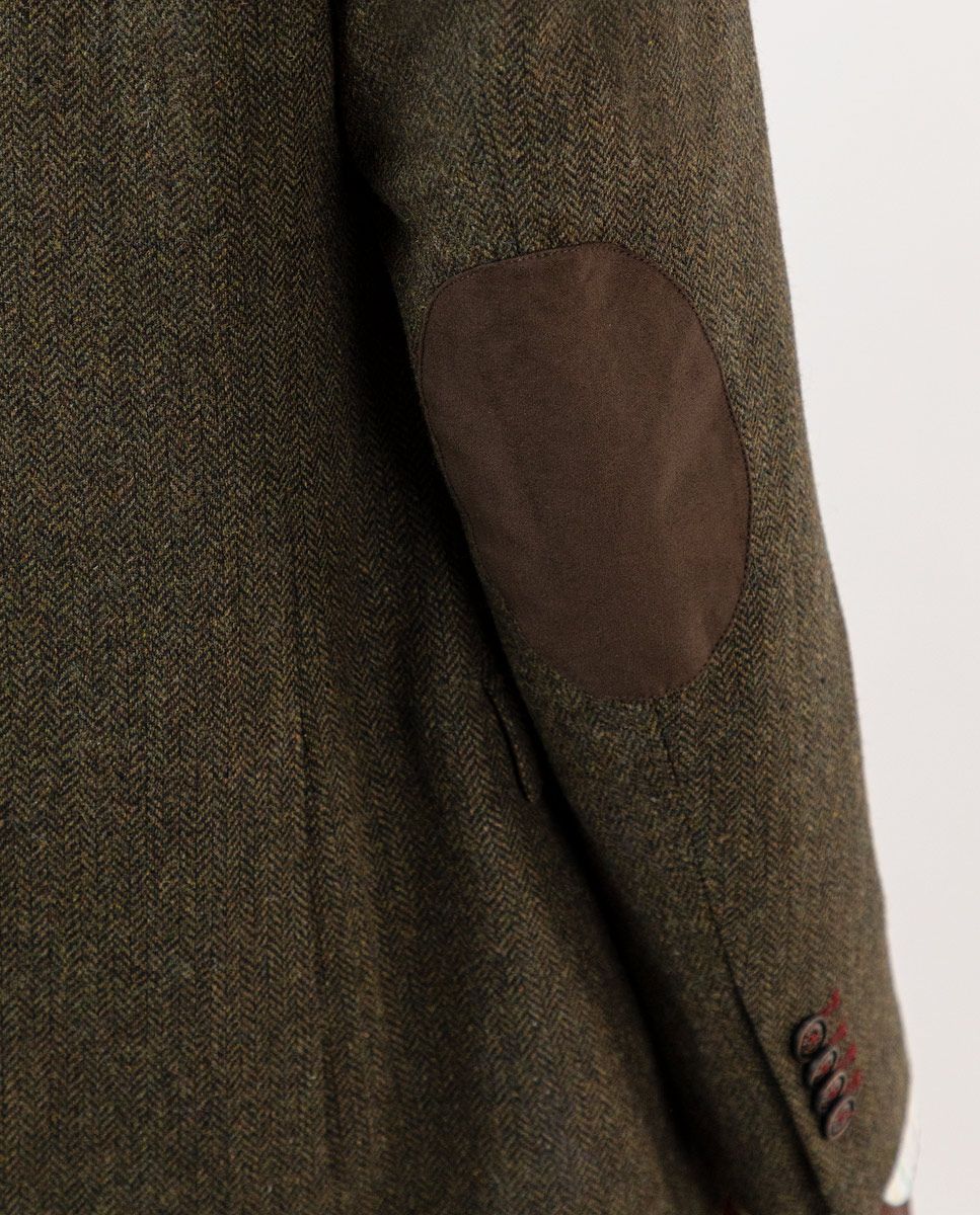 Herringbone Wool Blazer - Green