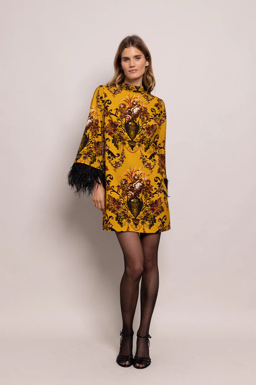 VIDA DRESS - Dusty Gold Fleur