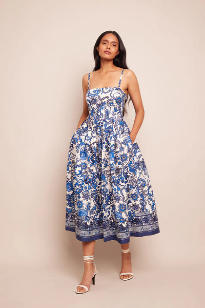 SEA ISLAND MIDI DRESS - Dentelle Blue