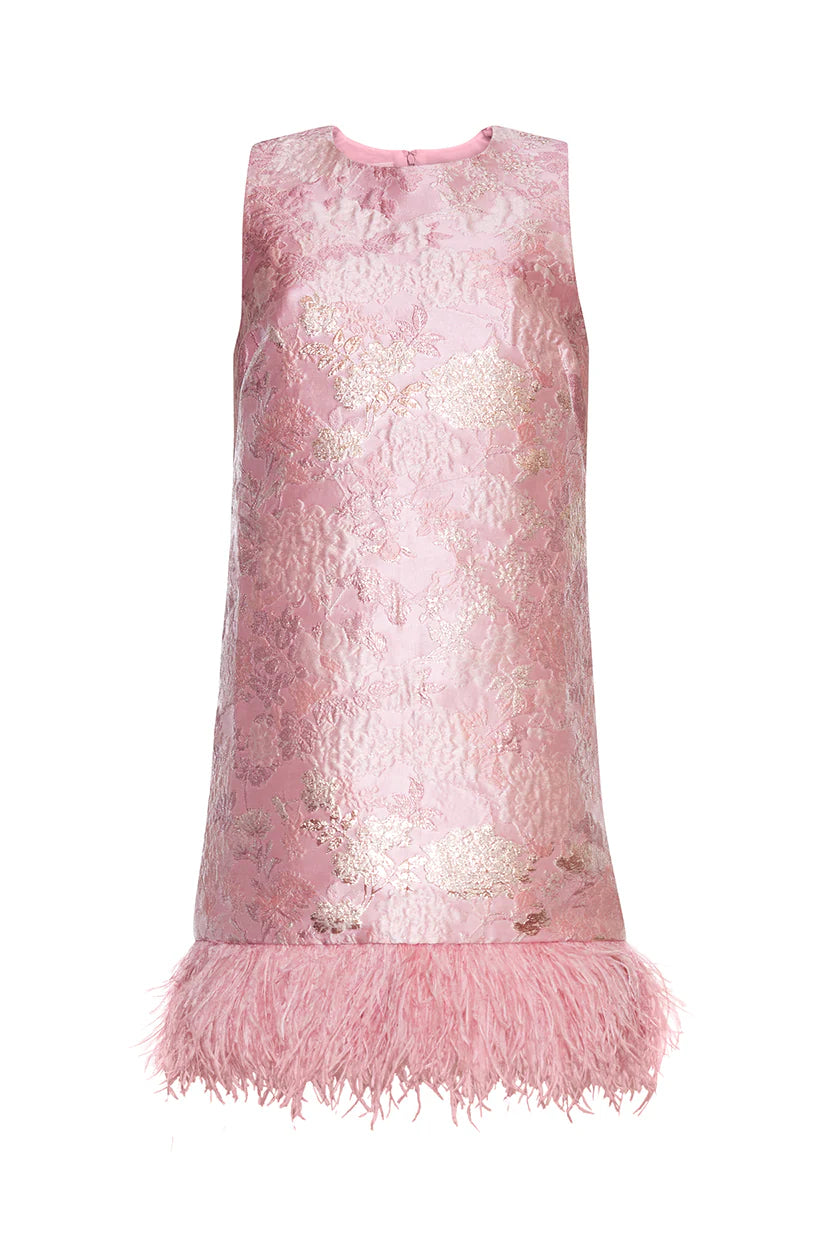 BELMOND DRESS - Floral Matelasse Pink