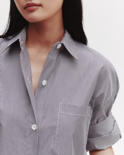 Next Ex Shirt in Faubourg Stripe - Midnight Stripe/White