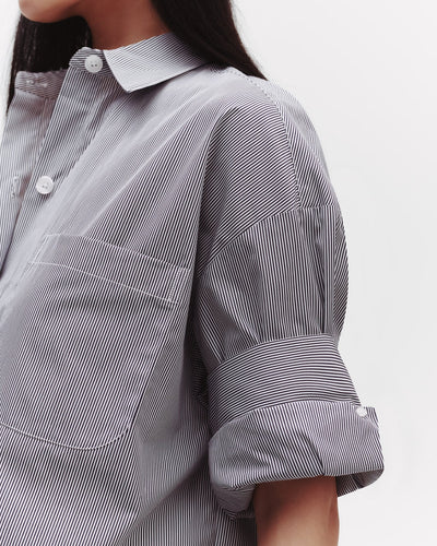 Next Ex Shirt in Faubourg Stripe - Midnight Stripe/White