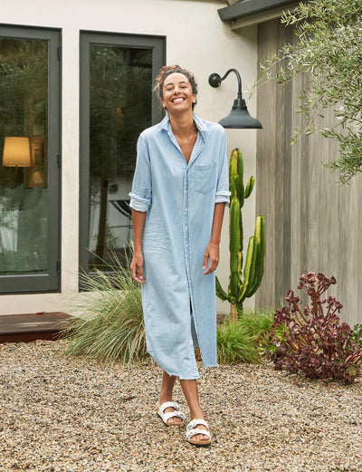 RORY MAXI SHIRTDRESS - Classic Blue Tattered Wash