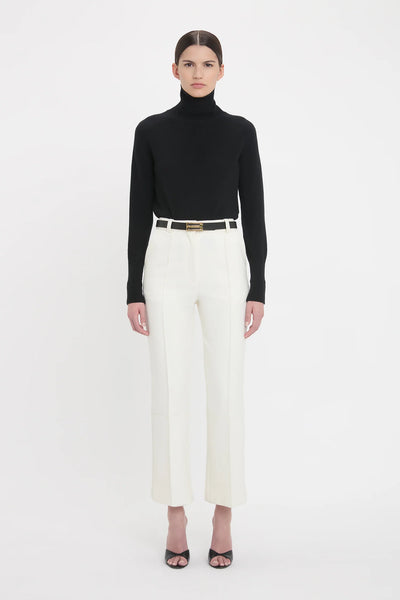 Cropped Kick Trouser - Ivory