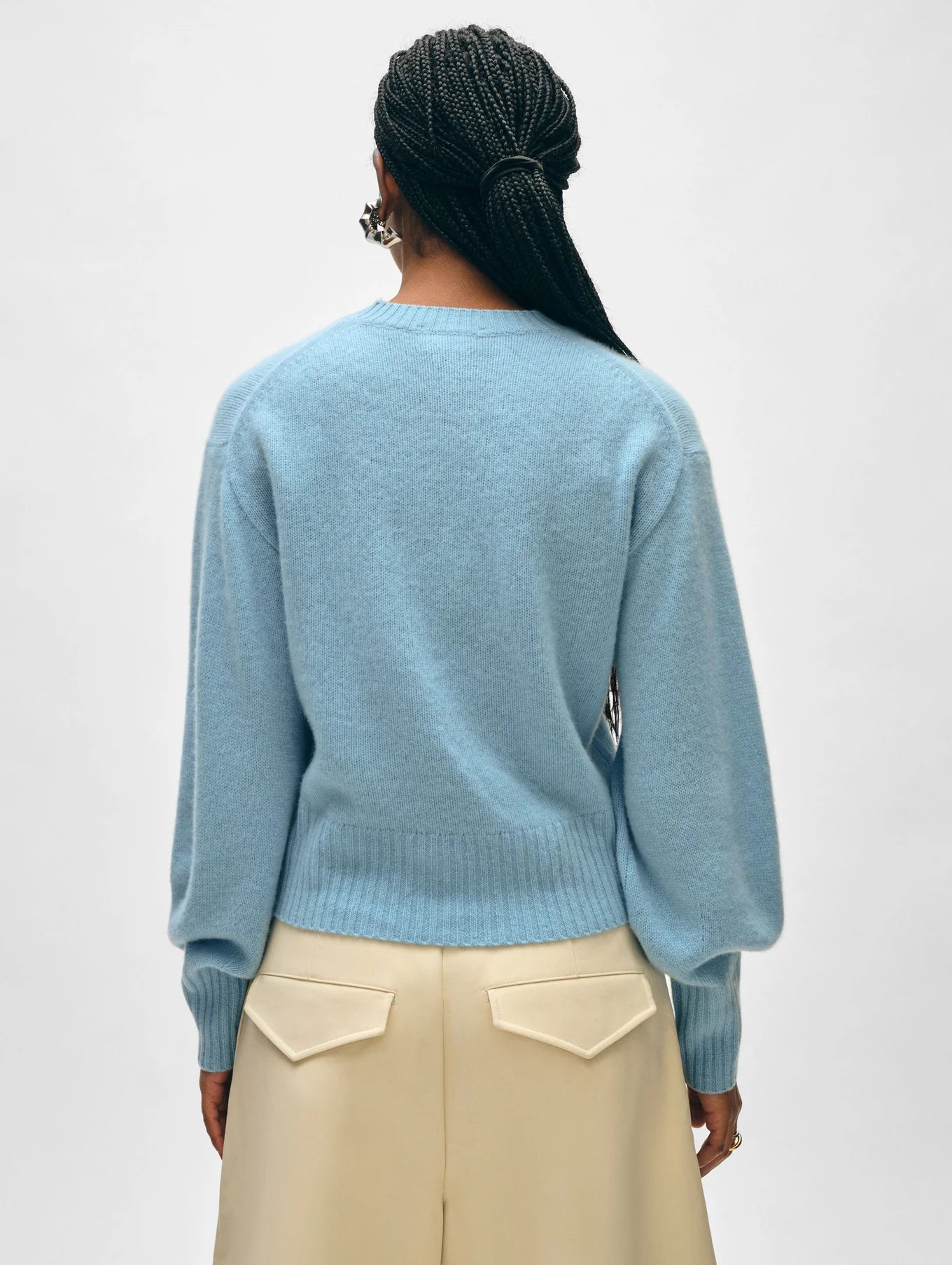 Cashmere Blouson Sleeve Crewneck - More Colors Available