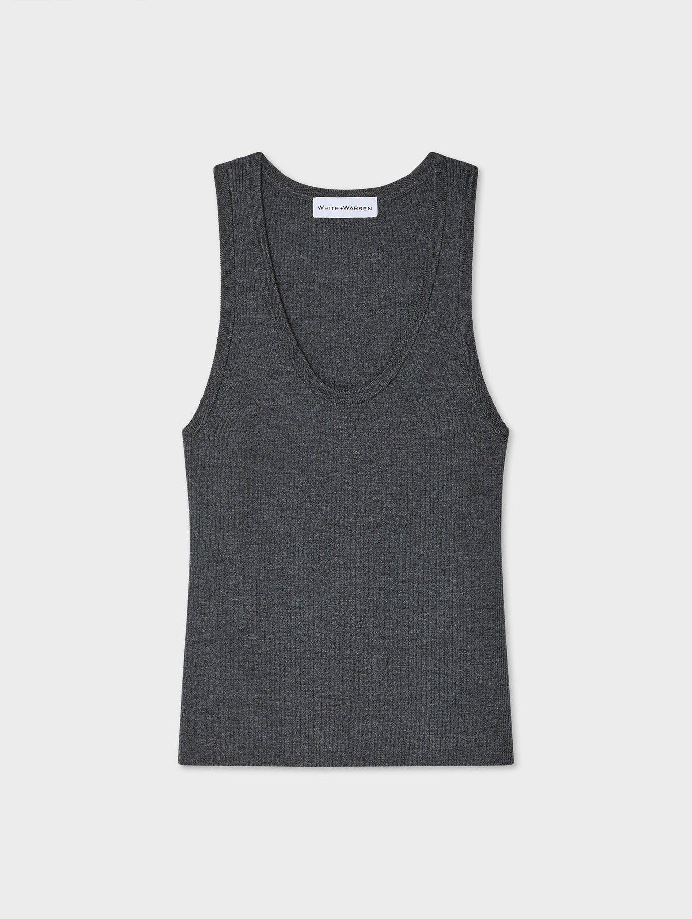 Superfine Merino Ribbed Tank - Ash Grey Heather