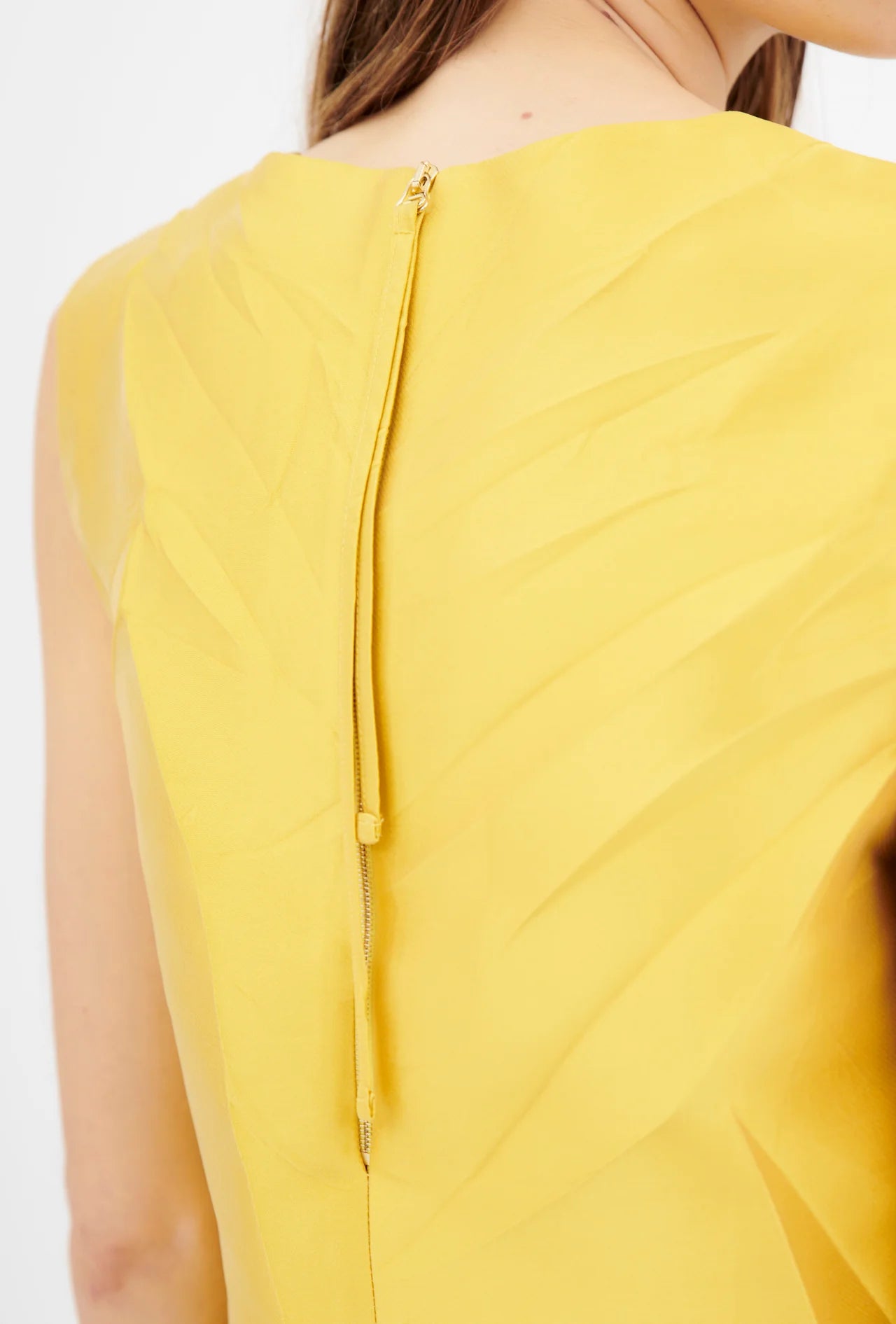 Macro Crinkle Jacquard Top - Lemon