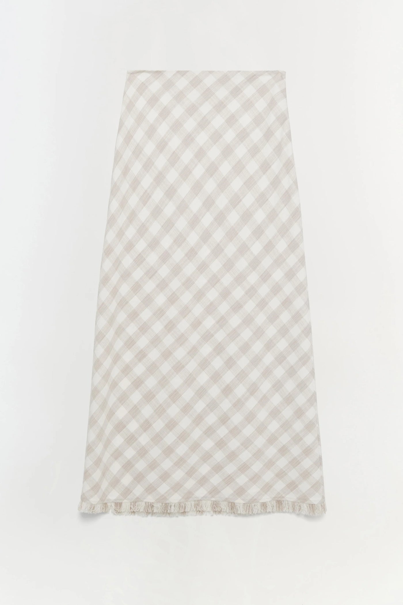 NOELLE PENCIL SKIRT - Sand Gingham