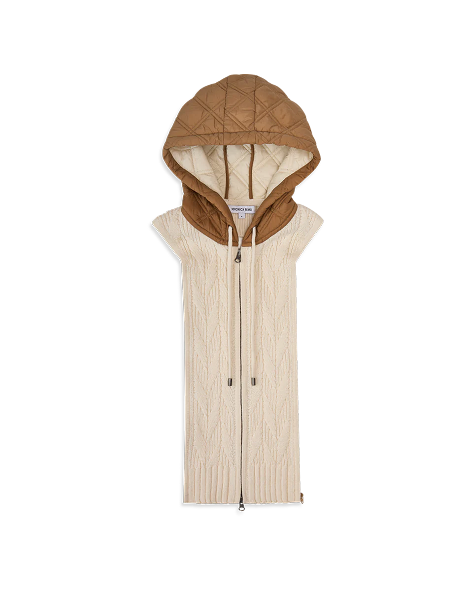 Orine Quilted Hoodie Dickey - Russet/Ivory