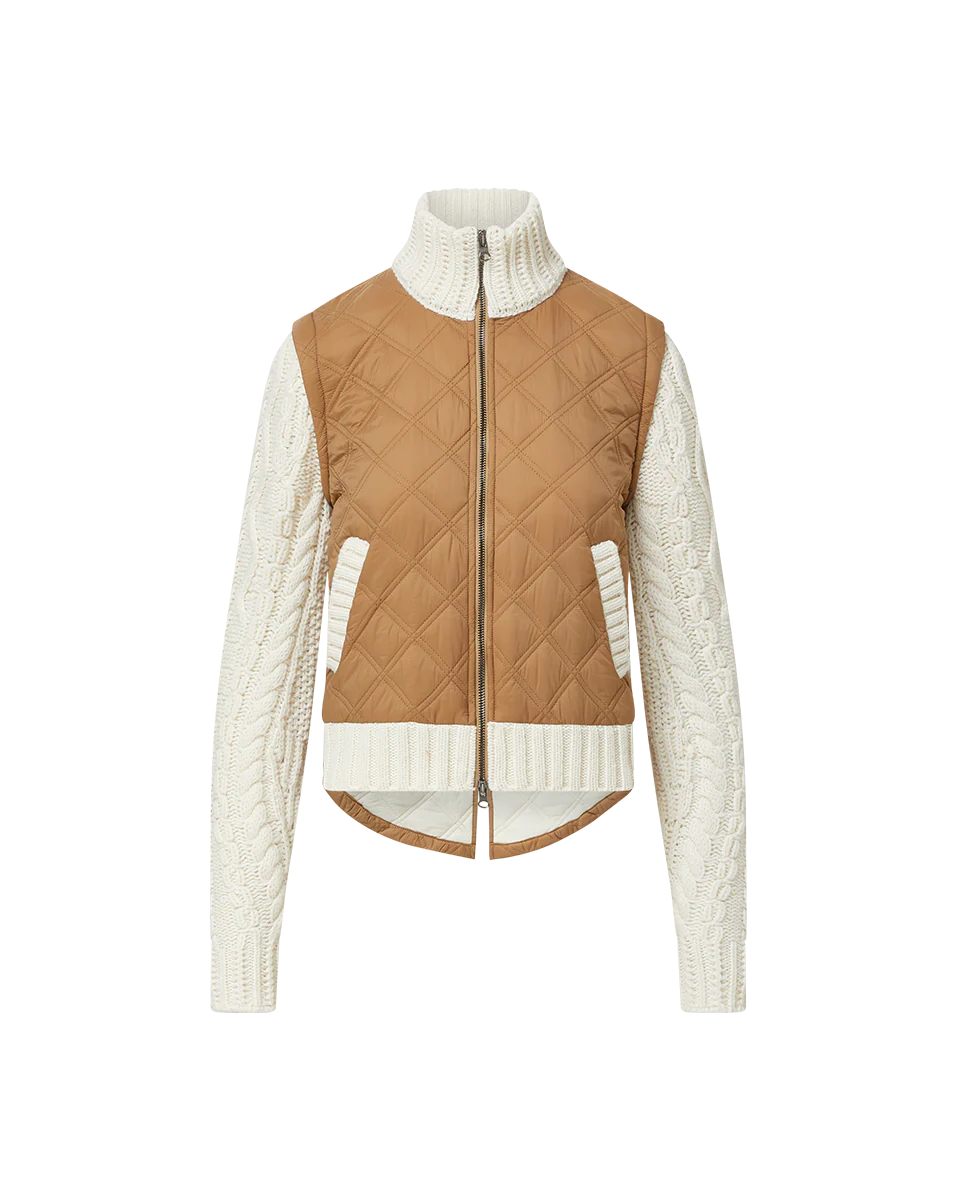 PATRA MIXED MEDIA JACKET - RUSSET/IVORY