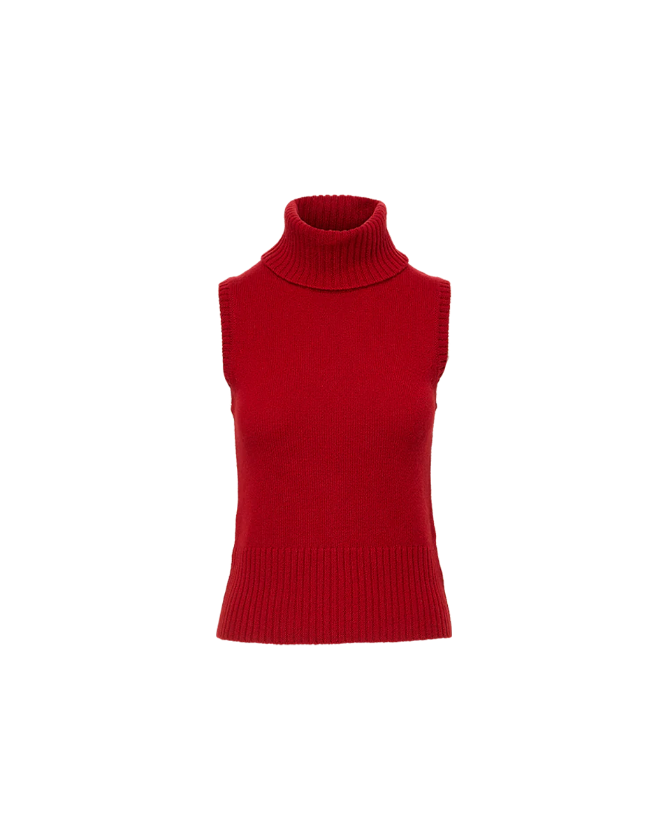 Mazzy Cashmere Turtleneck - Crimson