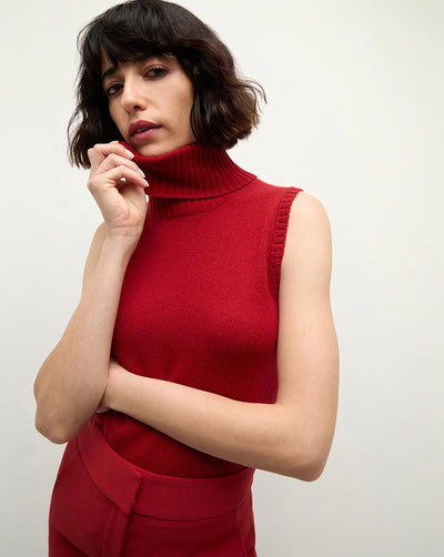 Mazzy Cashmere Turtleneck - Crimson