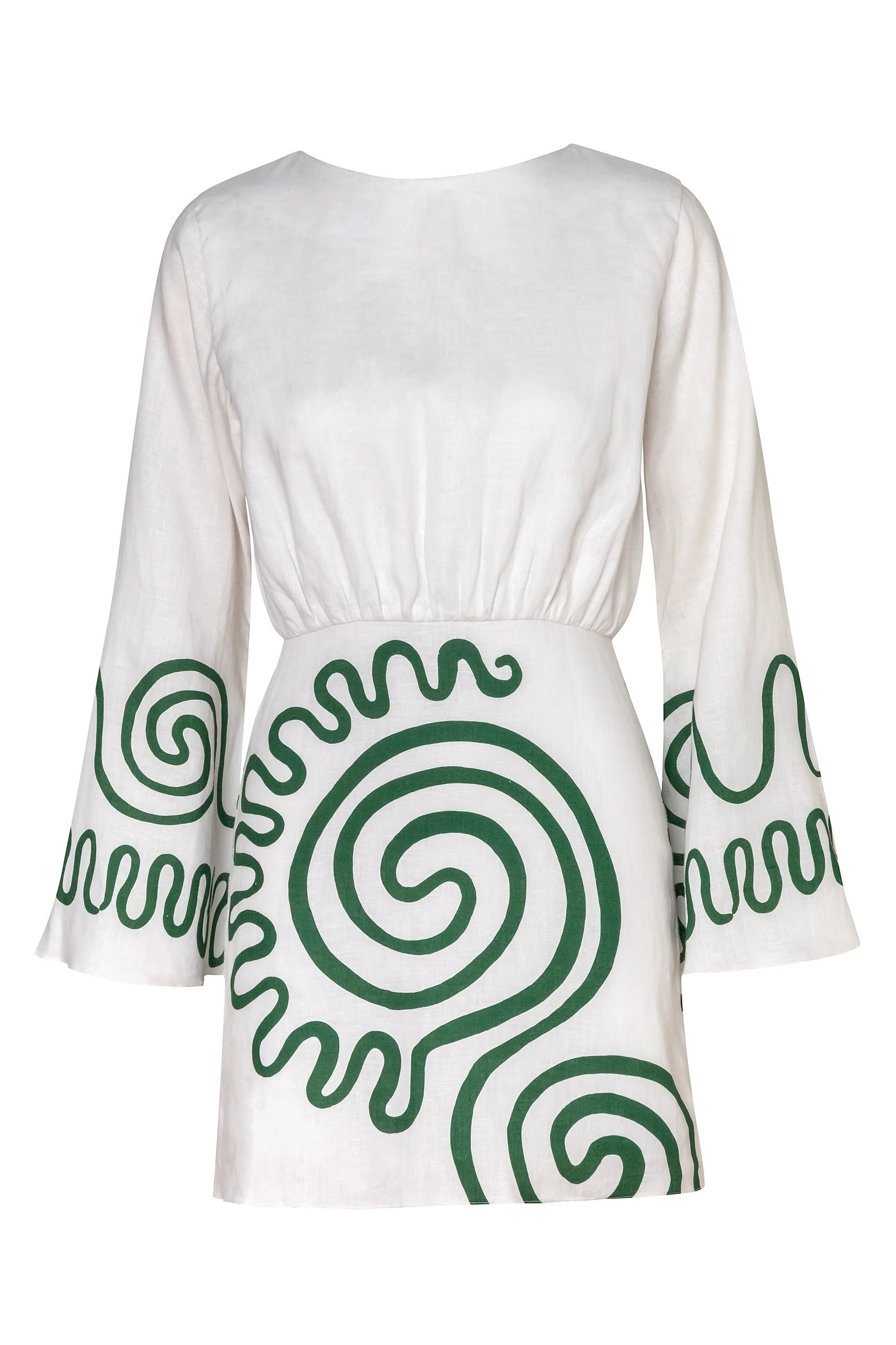 LOURA DRESS - White/Green Multi