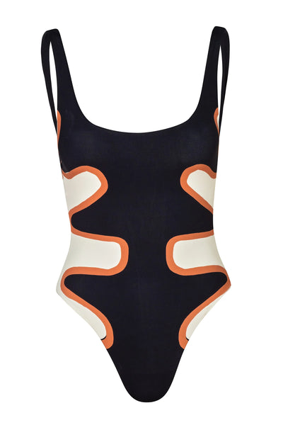 FRANCA ONE PIECE SWIMSUIT - Black Multi