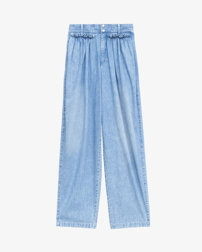 INAYA DENIM PANTS - Light Blue