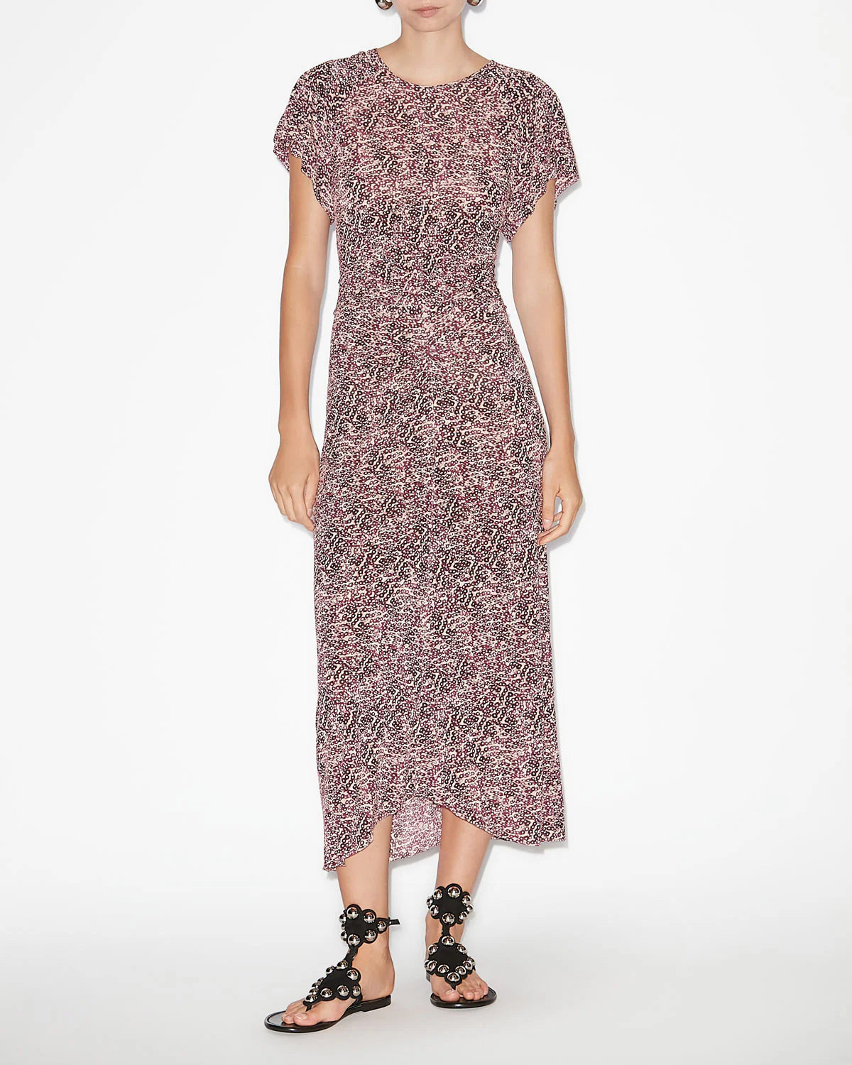 TERENA DRESS - Purple/Ecru