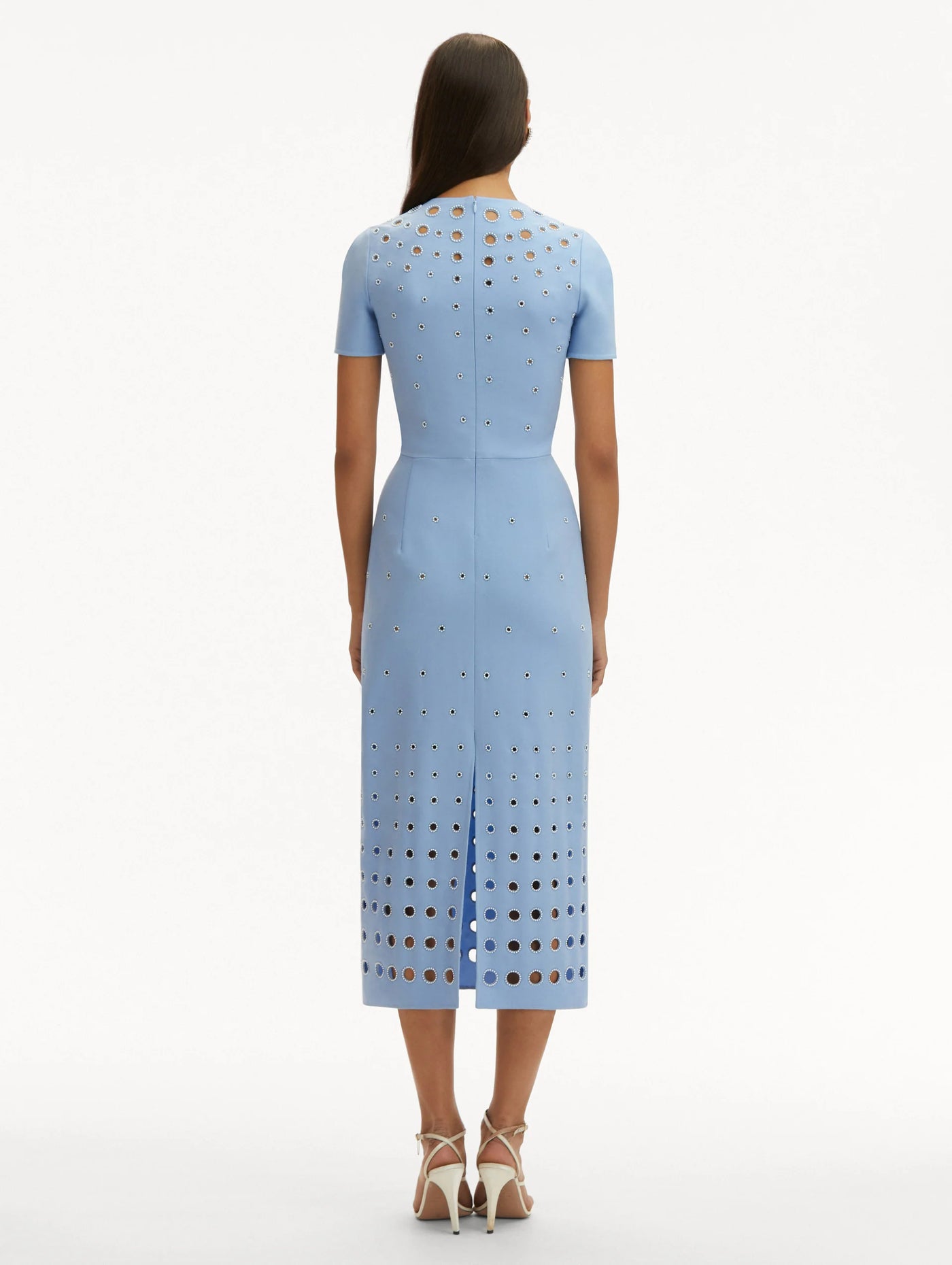 Pearl Eyelet Embroidered Dress - Opal