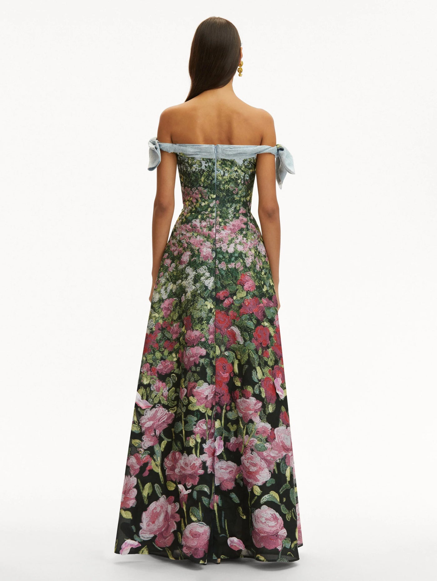 Rose Field Fil Coupé Gown - Rose Multi