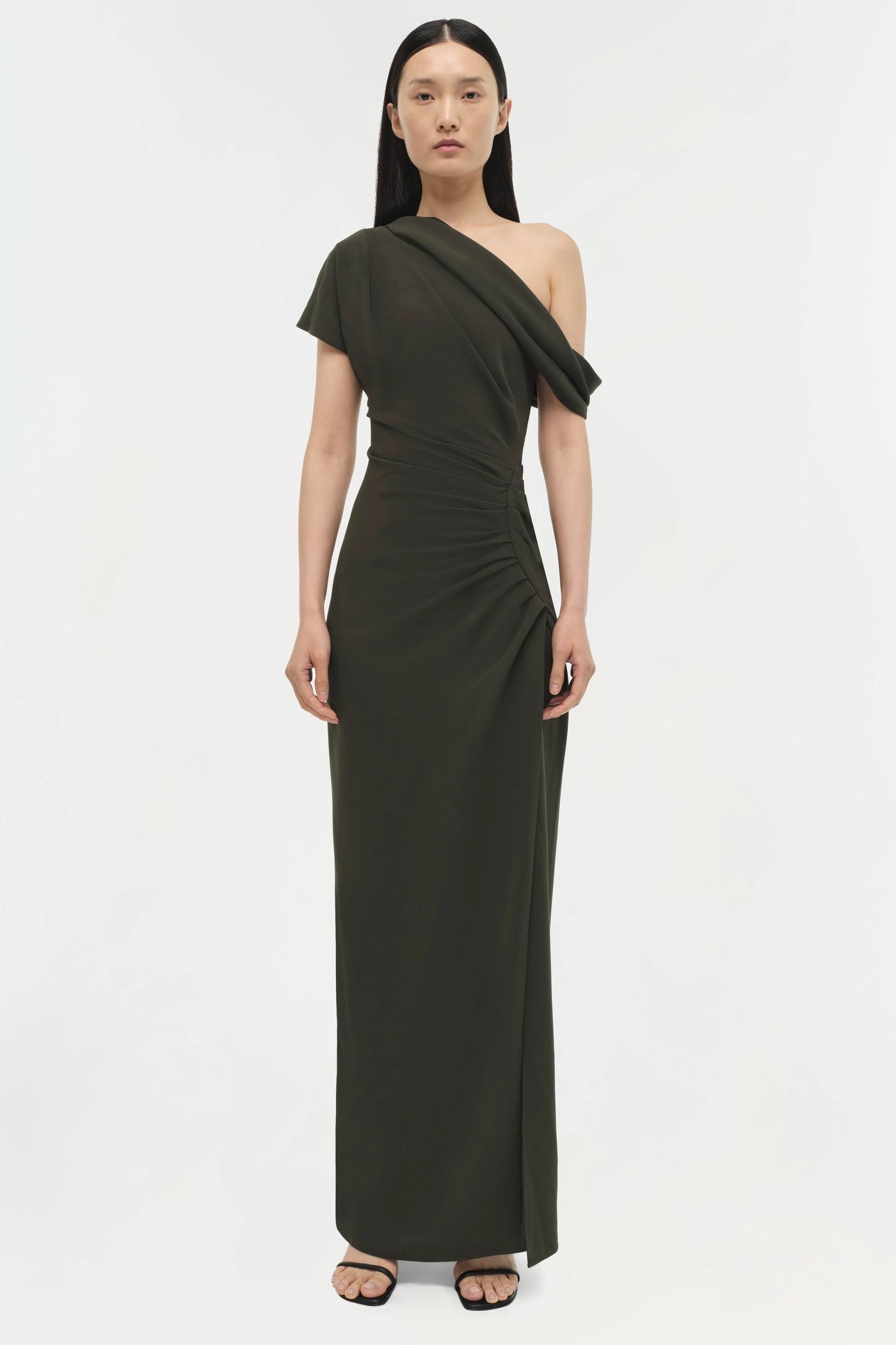 KALLY DRAPED MIDI DRESS - Everest