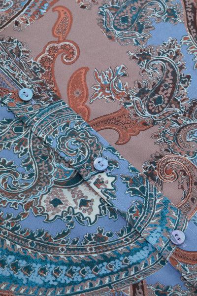 Dani Silk Blouse - Periwinkle Multi French Paisley