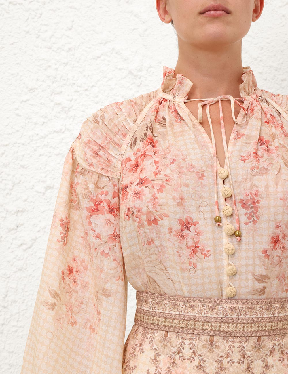 Illuminate Billow Blouse - Coral Floral