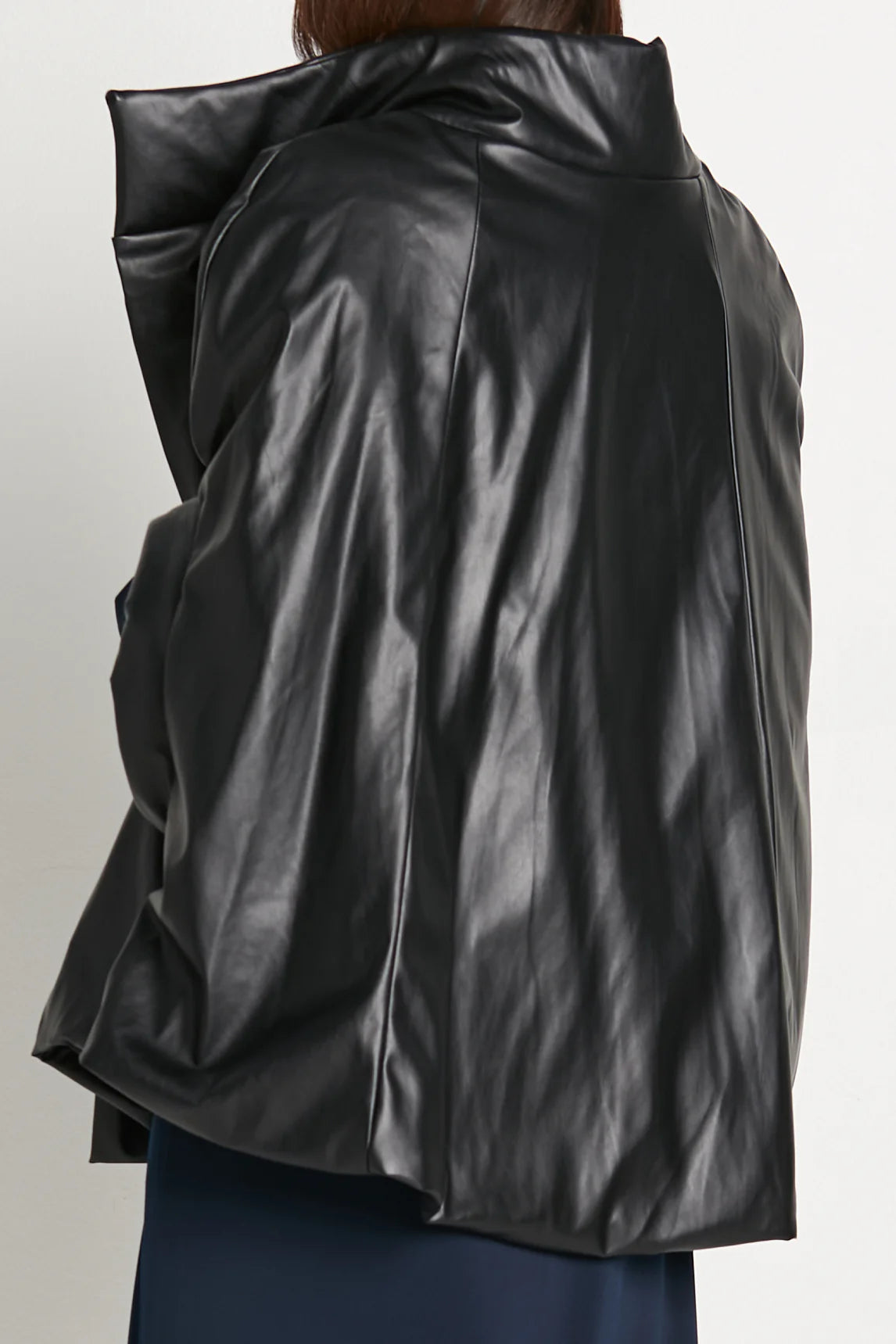 Vegan Leather Chic Cape - Black