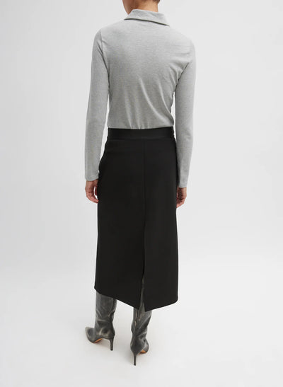 Wren Crepe Knit Midi Skirt - Black