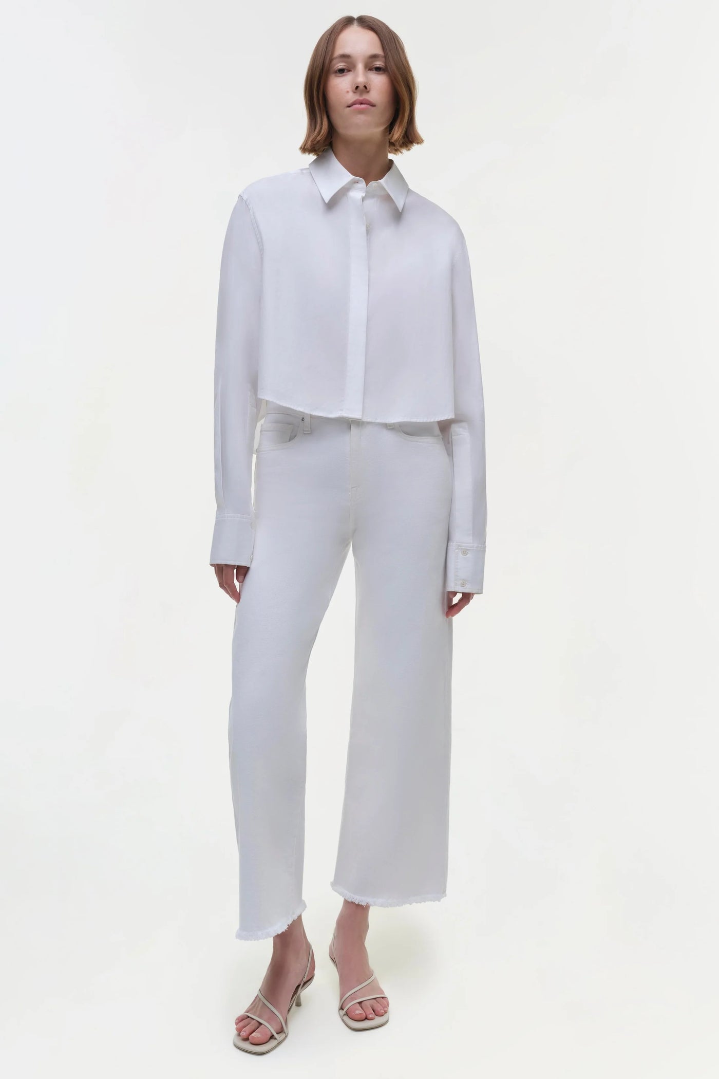 Renata Cropped Shirt - White