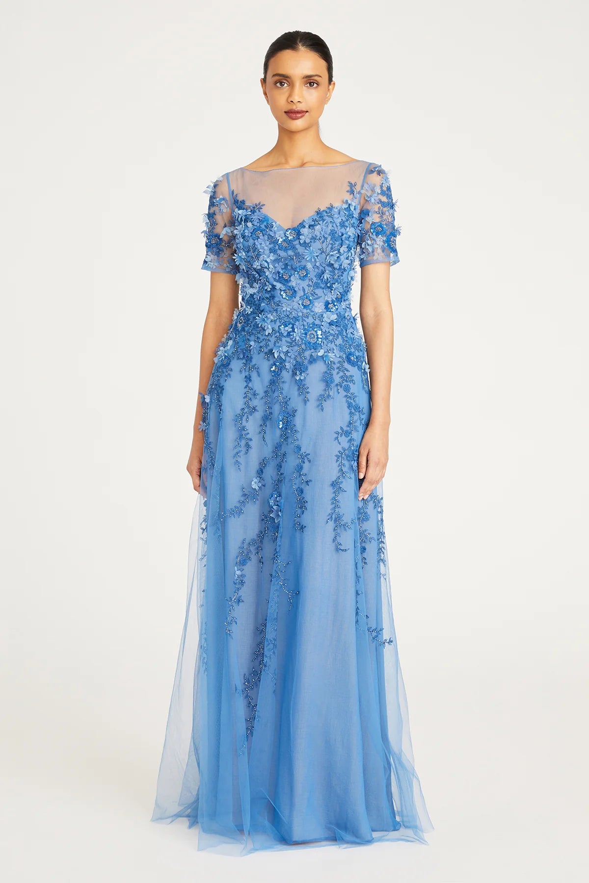 MARGARET PETAL GOWN - Cornflower Blue