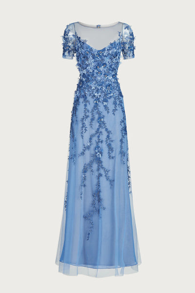 MARGARET PETAL GOWN - Cornflower Blue