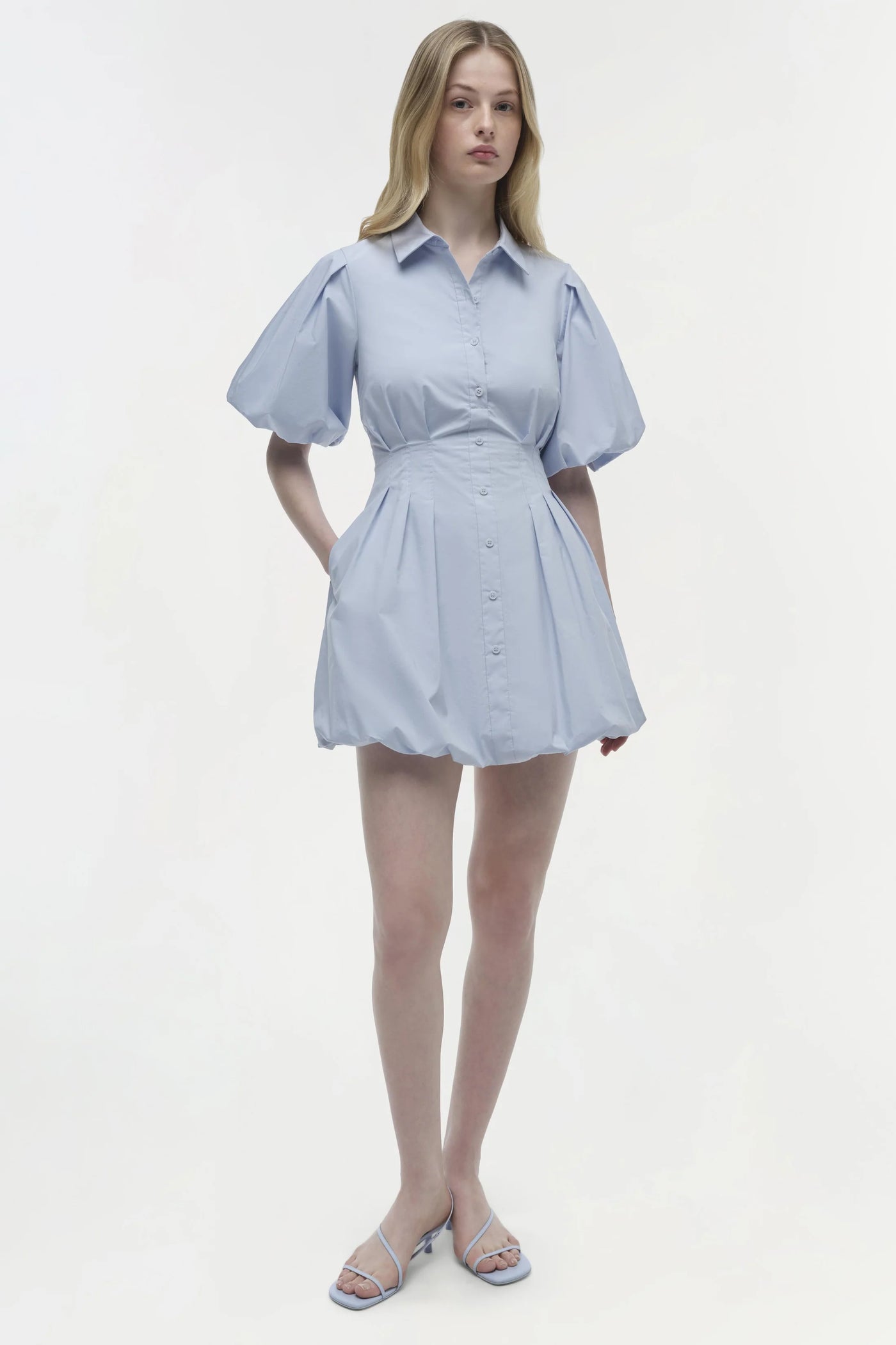 Cleo Cotton Mini Dress - Periwinkle Sky