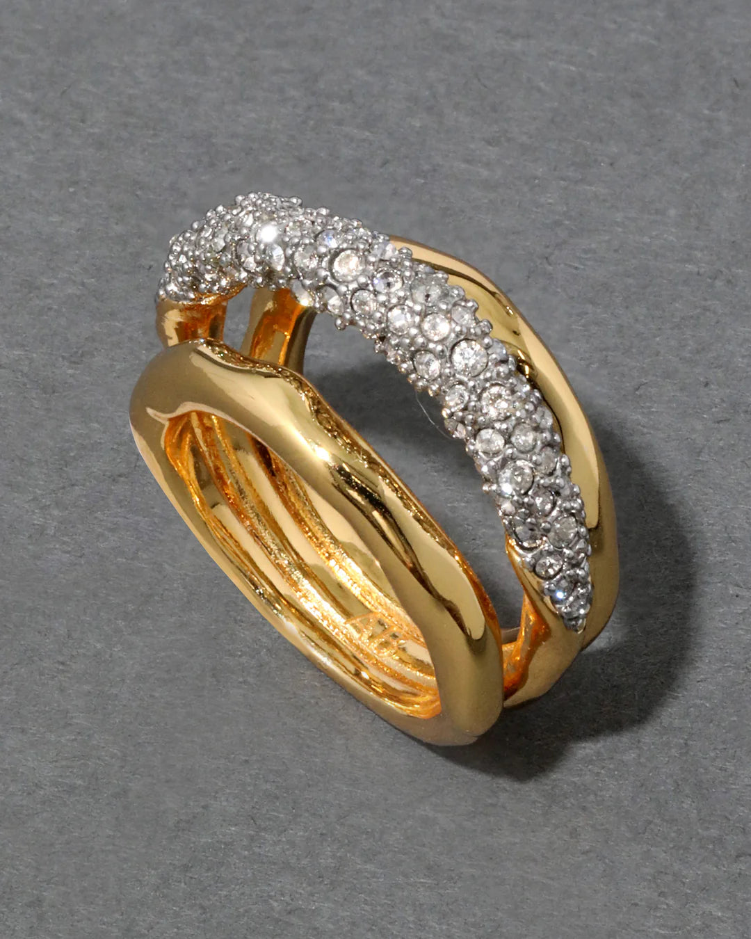 Solanales Crystal Orbiting Ring - Gold