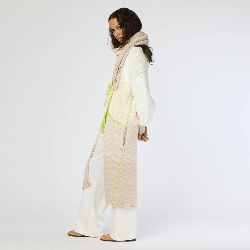 Alaina Stripe Duster - Off-White Multi