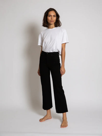 SLIM CROP WIDE LEG Jean - Black Resin