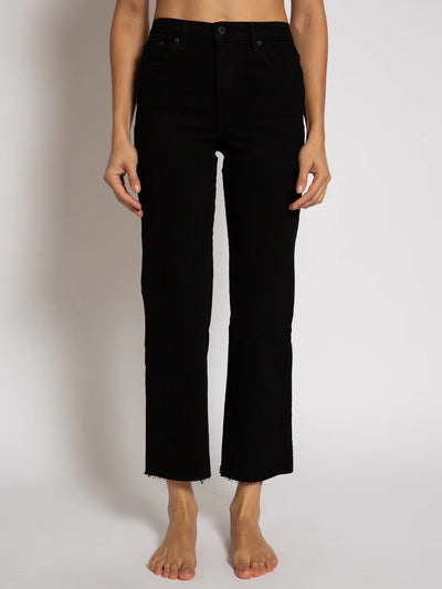 SLIM CROP WIDE LEG Jean - Black Resin