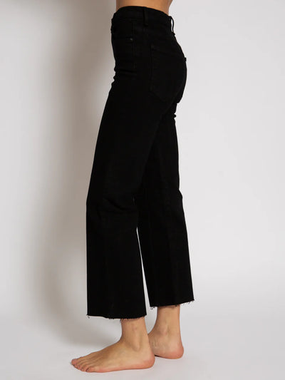 SLIM CROP WIDE LEG Jean - Black Resin