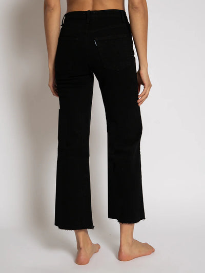 SLIM CROP WIDE LEG Jean - Black Resin