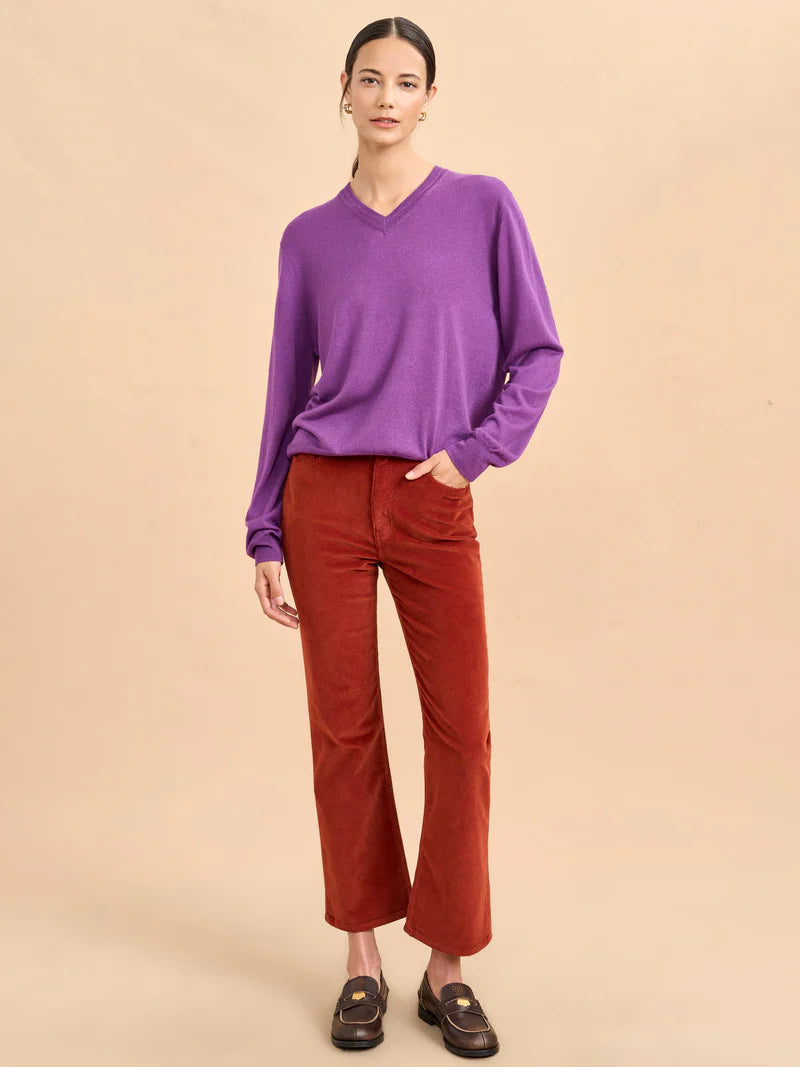 BEN V NECK SWEATER - Amethyst