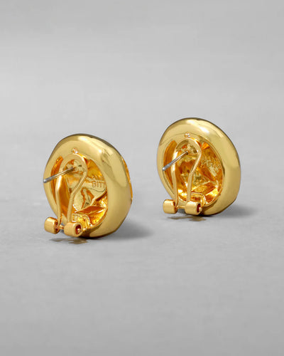 Brut Gold Button Post Earring