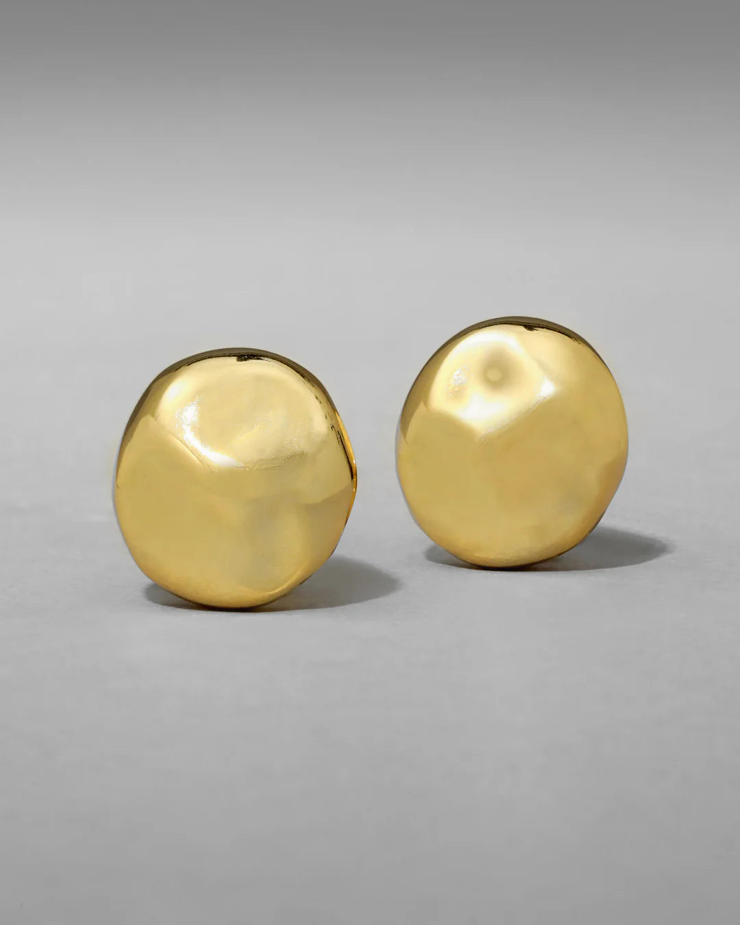 Brut Gold Button Post Earring