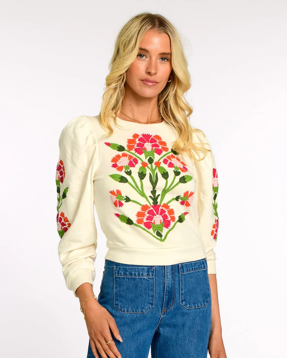 Jasmine Top - Indian Flower Ivory